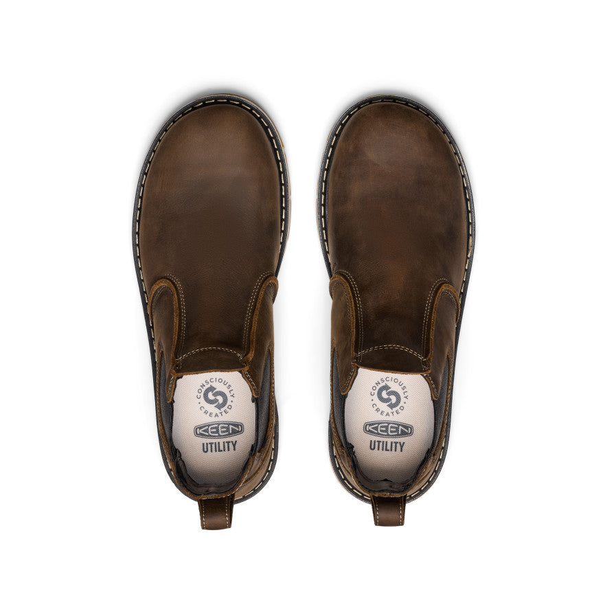 Men's San Jose Chelsea 90° Heel Boot (Aluminum Toe) Cascade Brown/Gum | Keen