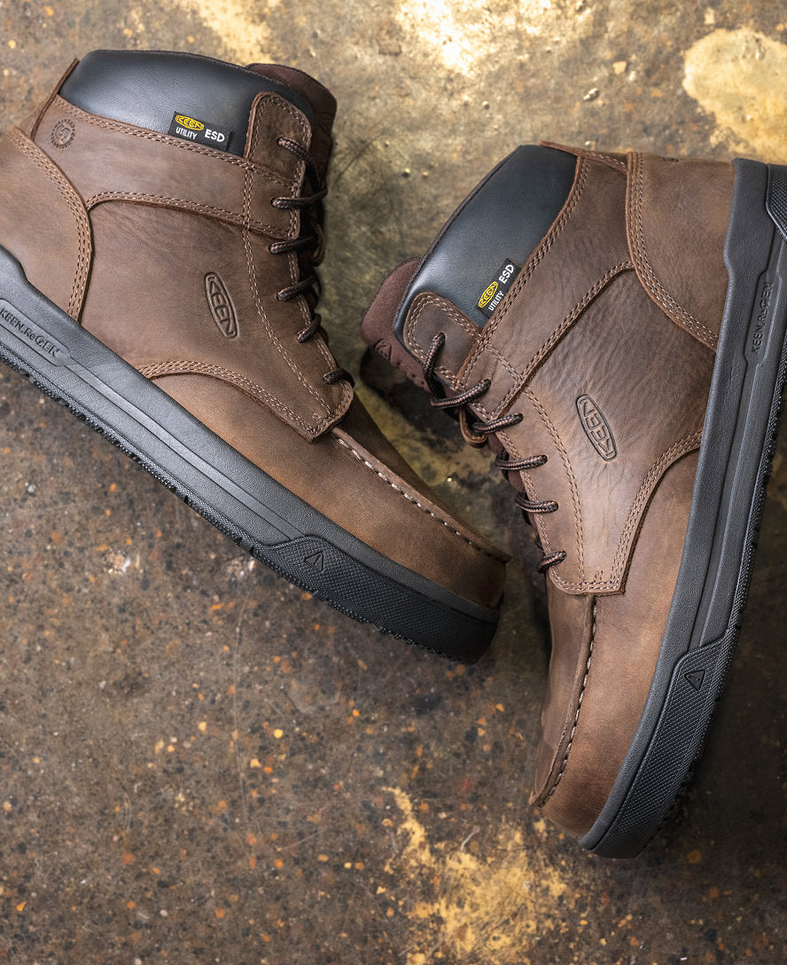 Men's Gibson ESD Boot (Carbon Toe) Cascade Brown/Black | Keen