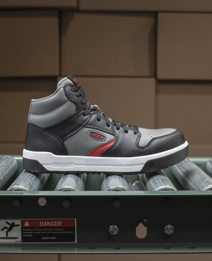 Men's Overton Mid Work Shoe (Carbon Toe) Steel Grey/Black | Keen