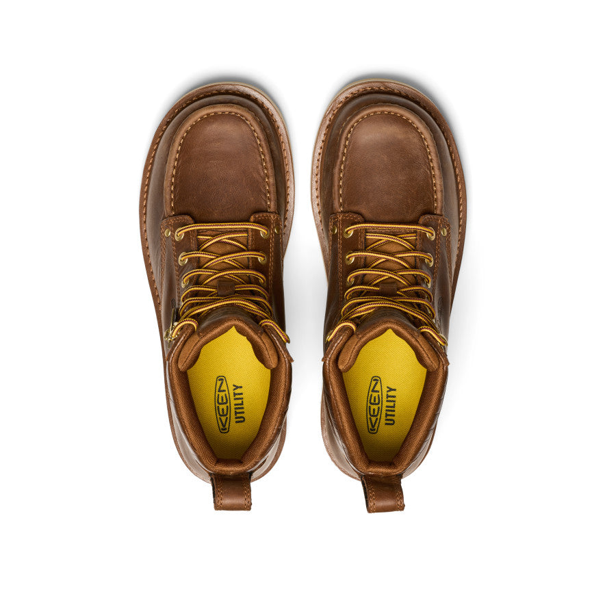 Men's Cincinnati 6" Boot (Soft Toe) x Noon Goons  Leather Brown/Off White | Keen