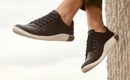 Men's KNX Leather Sneaker Black/Star White | Keen