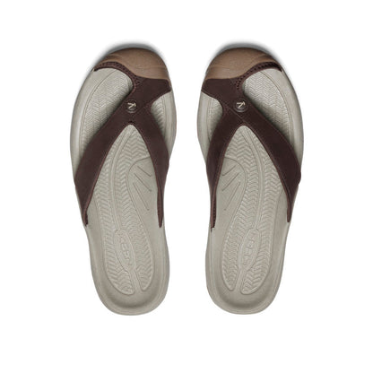 Men's Waimea Leather Flip-Flop Java/Plaza Taupe | Keen