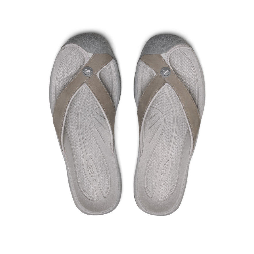Men's Waimea Leather Flip-Flop Monochrome/Steel Grey | Keen