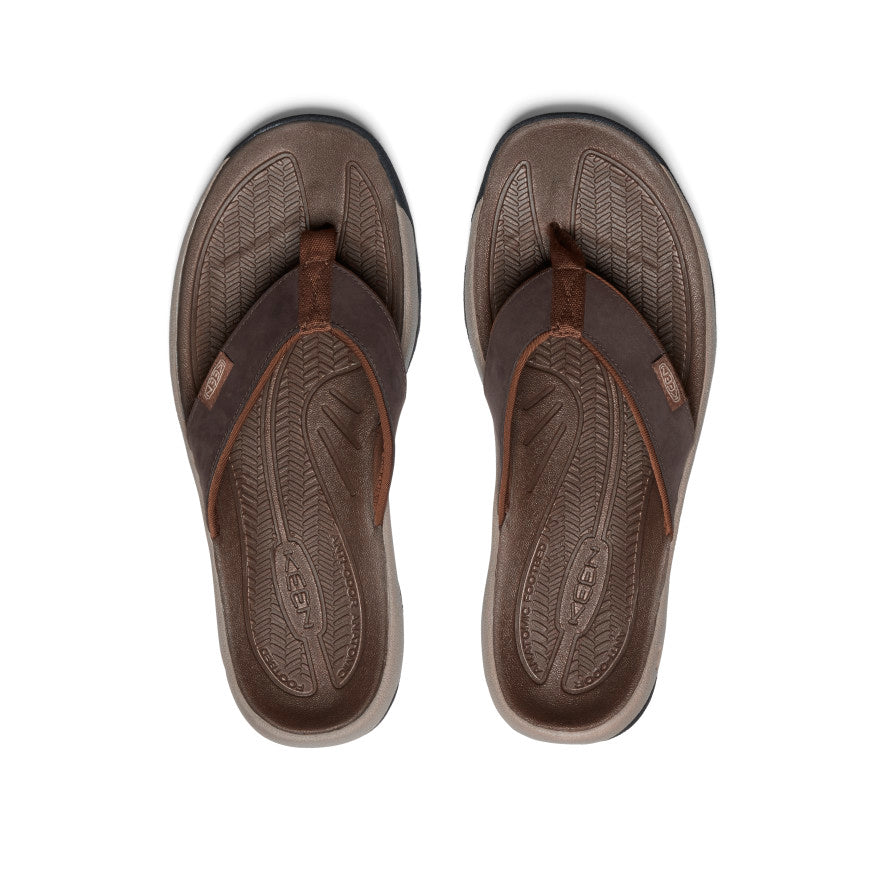 Men's Kona Leather Flip-Flop Java/Dark Earth | Keen