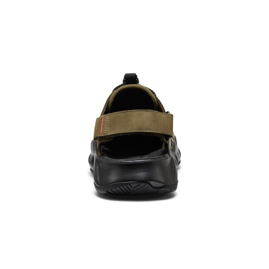 Men's Hyperport Fisherman Leather Sandal Dark Olive/Black | Keen