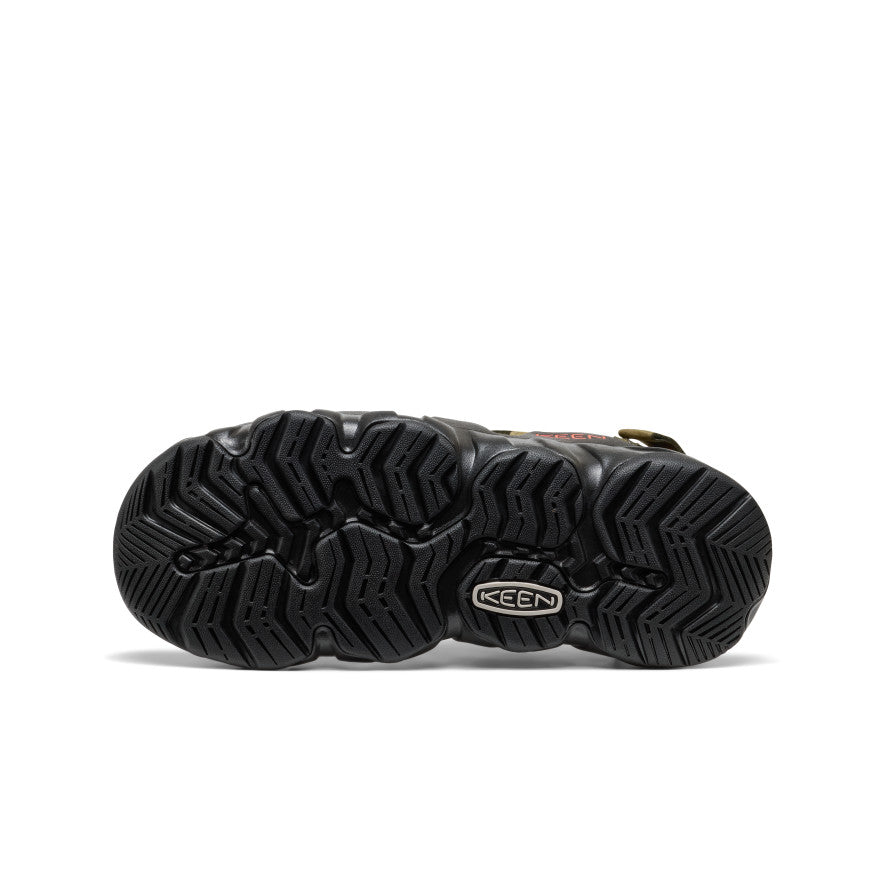 Men's Hyperport Fisherman Leather Sandal Dark Olive/Black | Keen