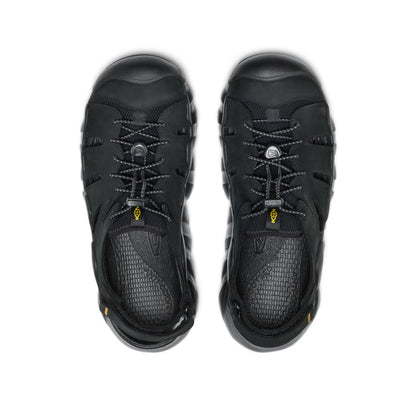Men's Hyperport Fisherman Leather Sandal Black/Keen Yellow | Keen