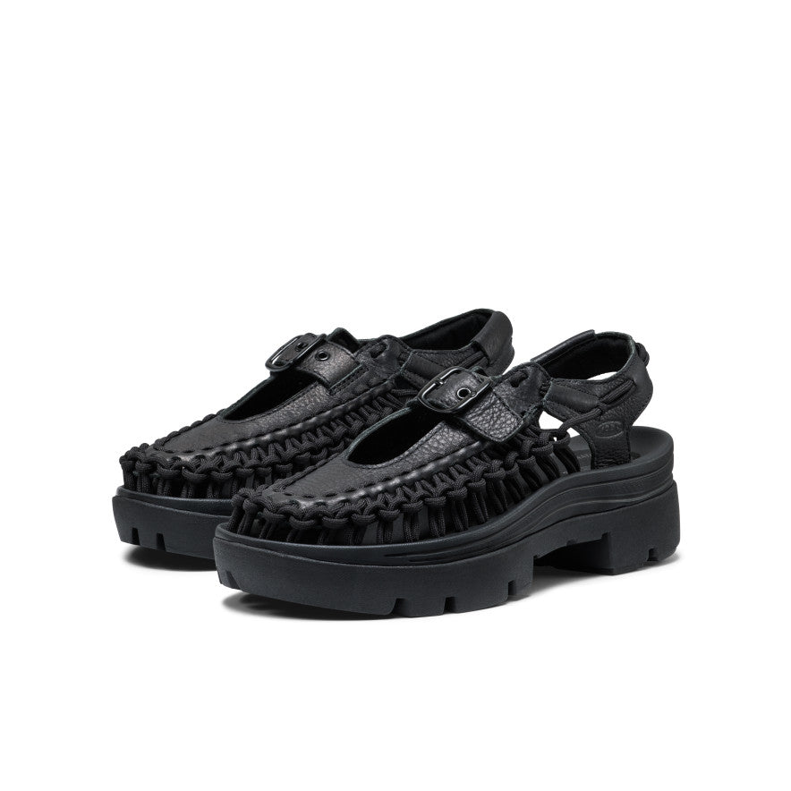 All Gender UNEEK PLT Mary Jane Sneaker Black Smooth Lea | Keen