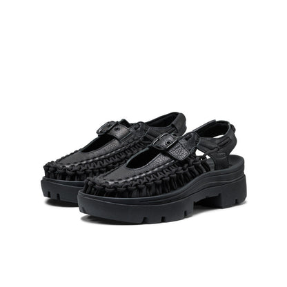 All Gender UNEEK PLT Mary Jane Sneaker Black Smooth Lea | Keen