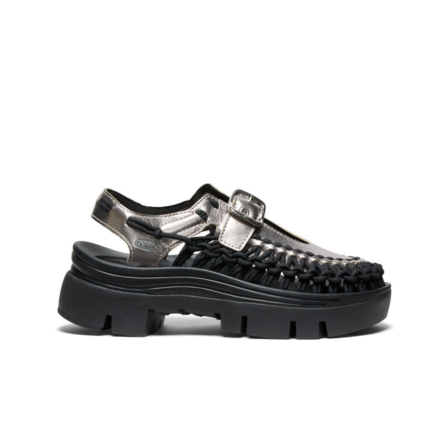 All Gender UNEEK PLT Mary Jane Sneaker Silver/Black | Keen