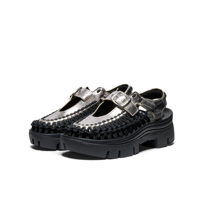 All Gender UNEEK PLT Mary Jane Sneaker Silver/Black | Keen