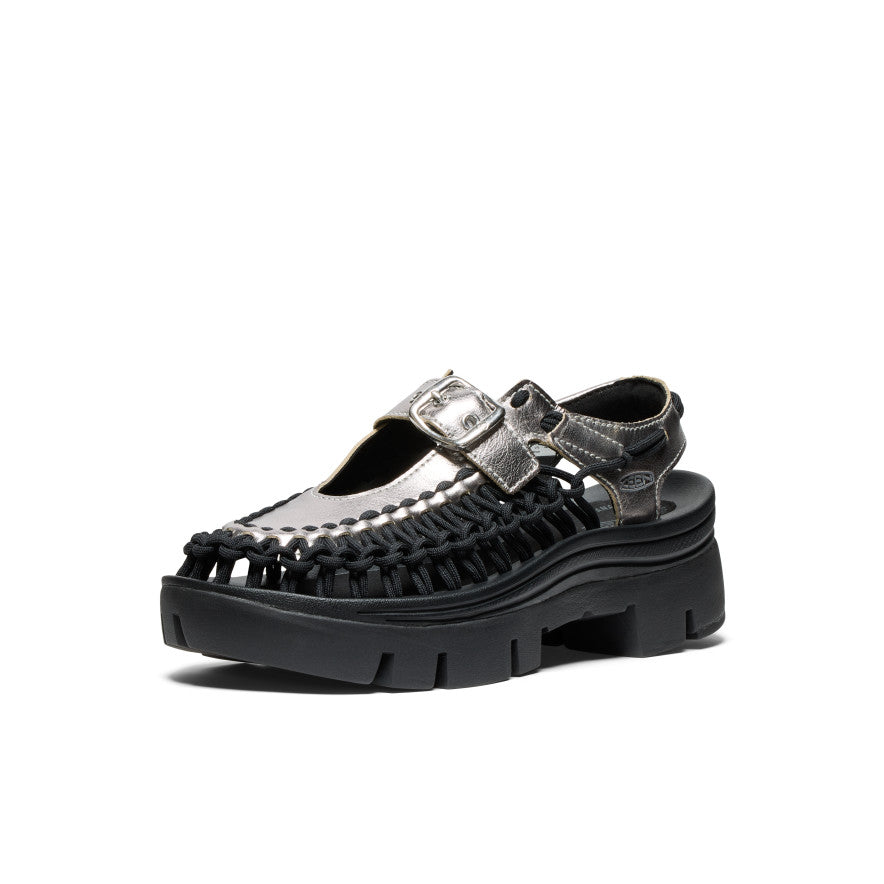 All Gender UNEEK PLT Mary Jane Sneaker Silver/Black | Keen