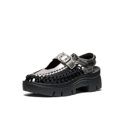All Gender UNEEK PLT Mary Jane Sneaker Silver/Black | Keen