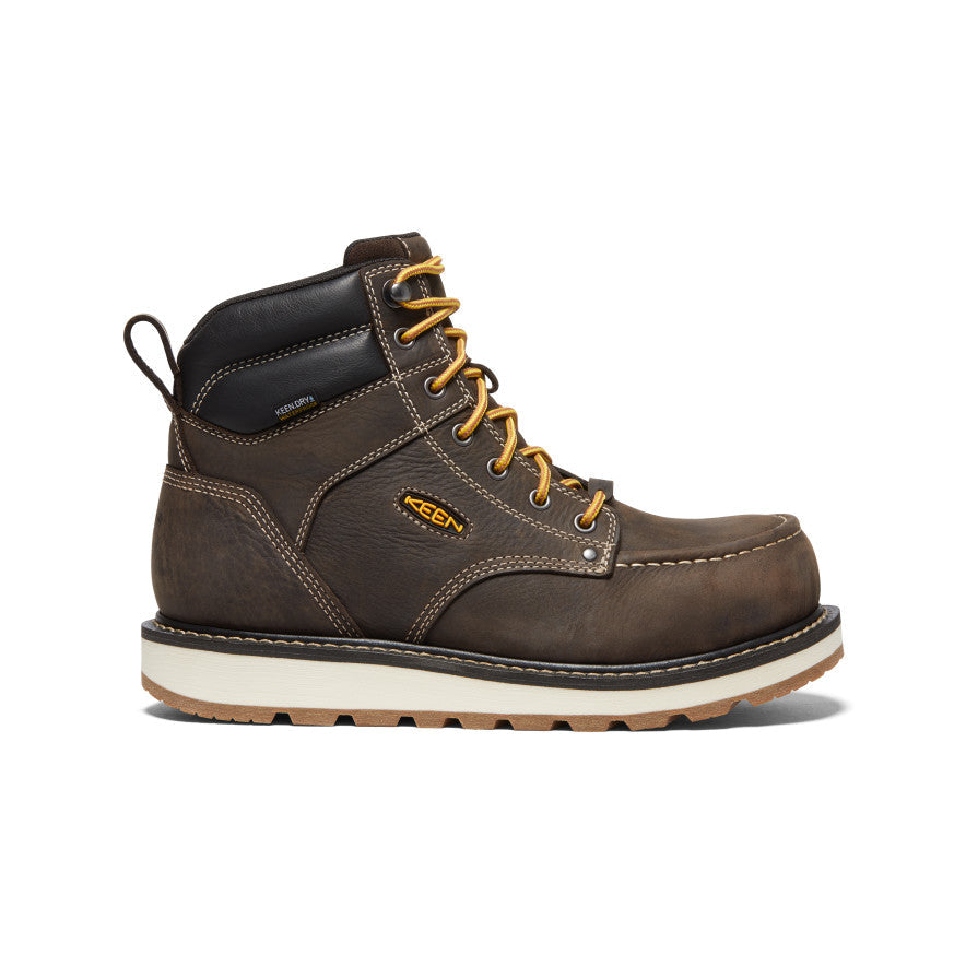 Men's Cincinnati 6" Waterproof Boot (Carbon Toe) Dark Chocolate/Sandshell | Keen