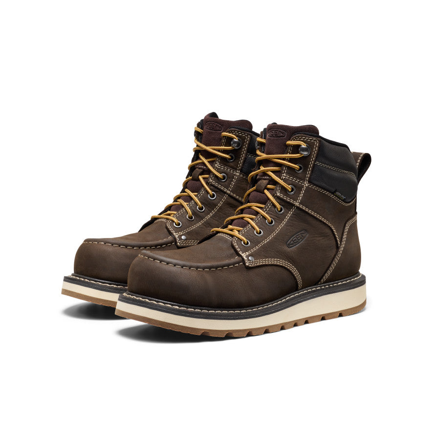 Men's Cincinnati 6" Waterproof Boot (Carbon Toe) Dark Chocolate/Sandshell | Keen