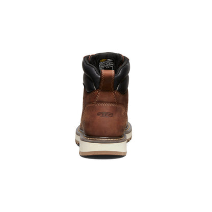 Men's Cincinnati 6" Waterproof 90° Heel Boot (Carbon Toe) Tuscan Red/Sandshell | Keen