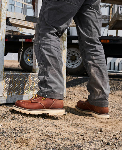 Men's Cincinnati 6" Waterproof 90° Heel Boot (Carbon Toe) Tuscan Red/Sandshell | Keen