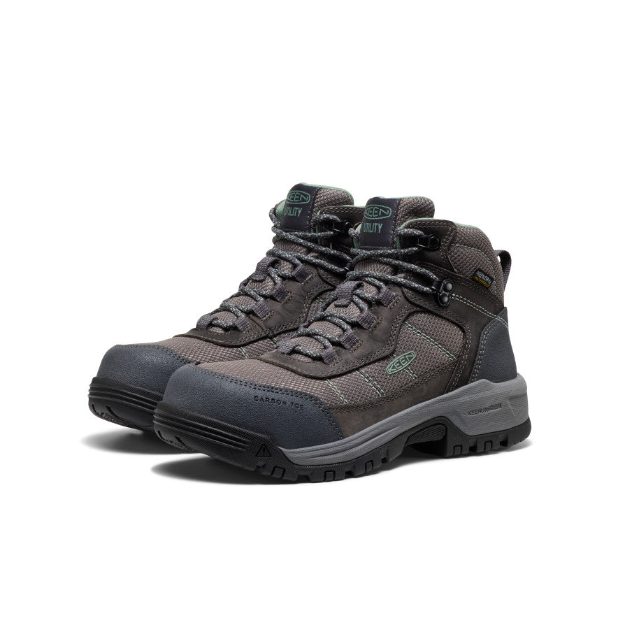 Women's Skokie Waterproof Work Boot (Carbon Toe) Magnet/Black | Keen
