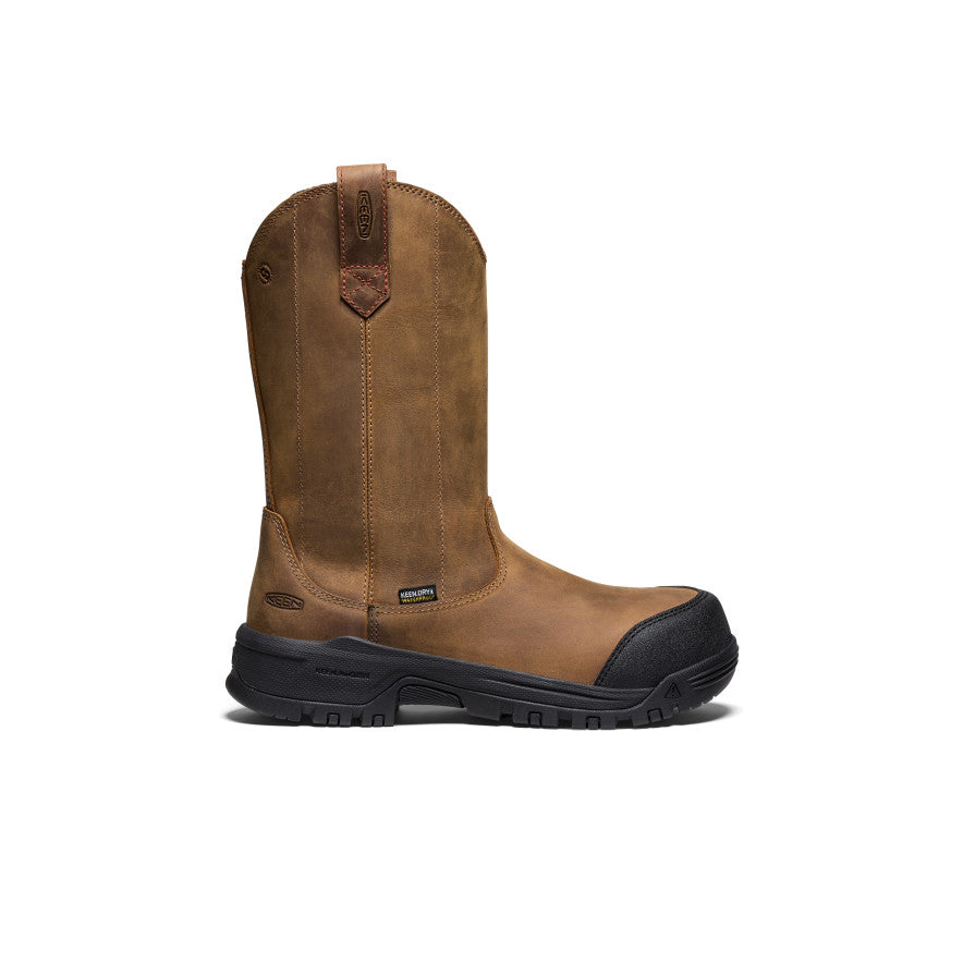 Women's Evanston Pull-On Waterproof Boot (Carbon Toe) Bison/Black | Keen