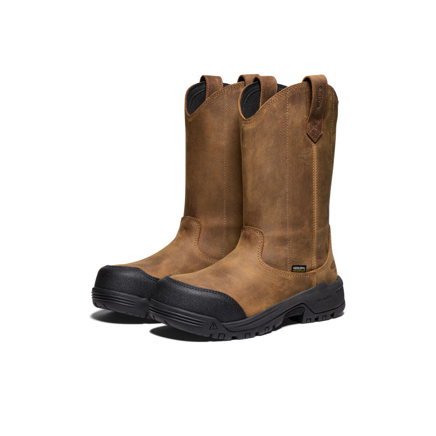 Women's Evanston Pull-On Waterproof Boot (Carbon Toe) Bison/Black | Keen