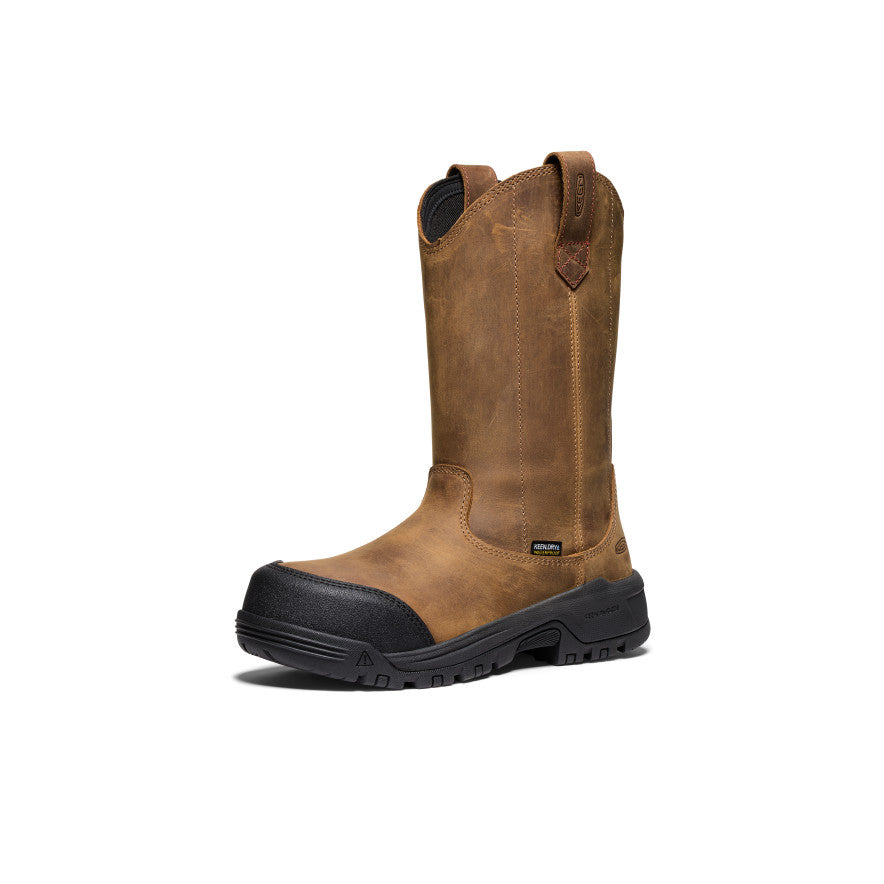 Women's Evanston Pull-On Waterproof Boot (Carbon Toe) Bison/Black | Keen