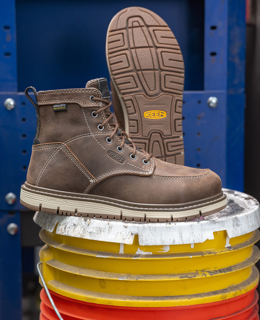 Women's San Jose 6" Waterproof Boot (Aluminum Toe) Cascade Brown/Gum | Keen