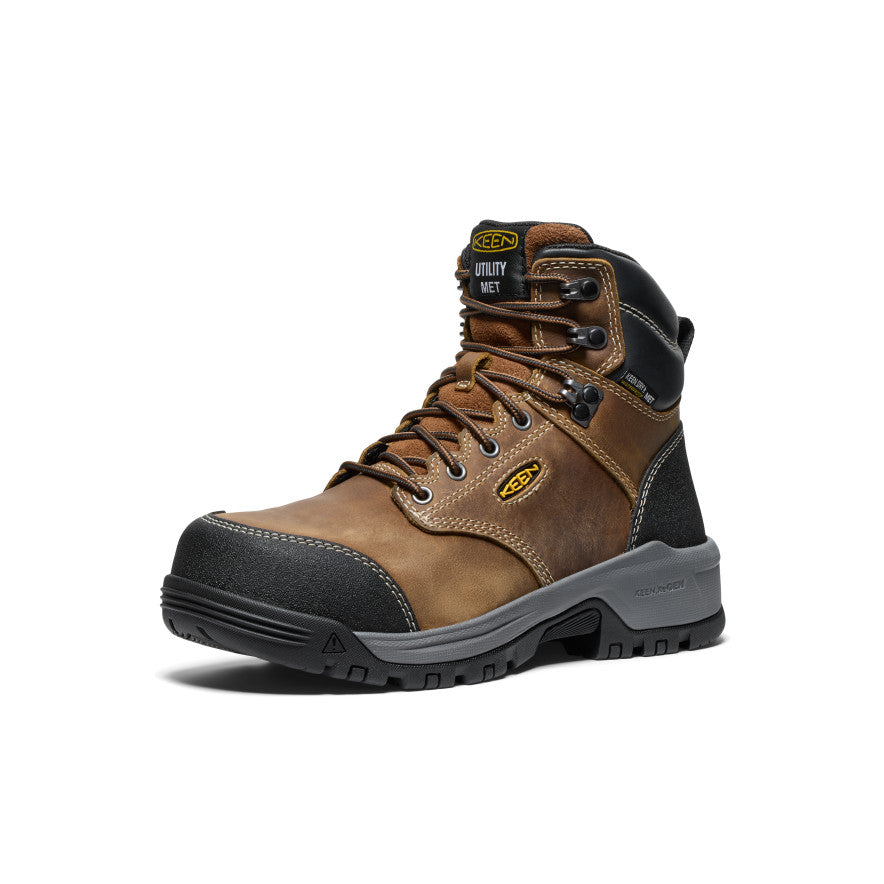 Women's Evanston 6" Waterproof Boot INT MET (Carbon Toe) Bison/Black | Keen