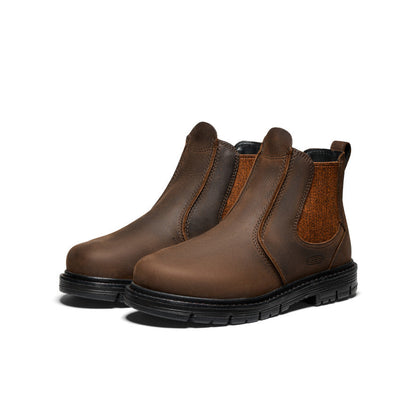 Women's San Jose Chelsea 90° Heel Boot (Aluminum Toe) Cascade Brown/Black | Keen