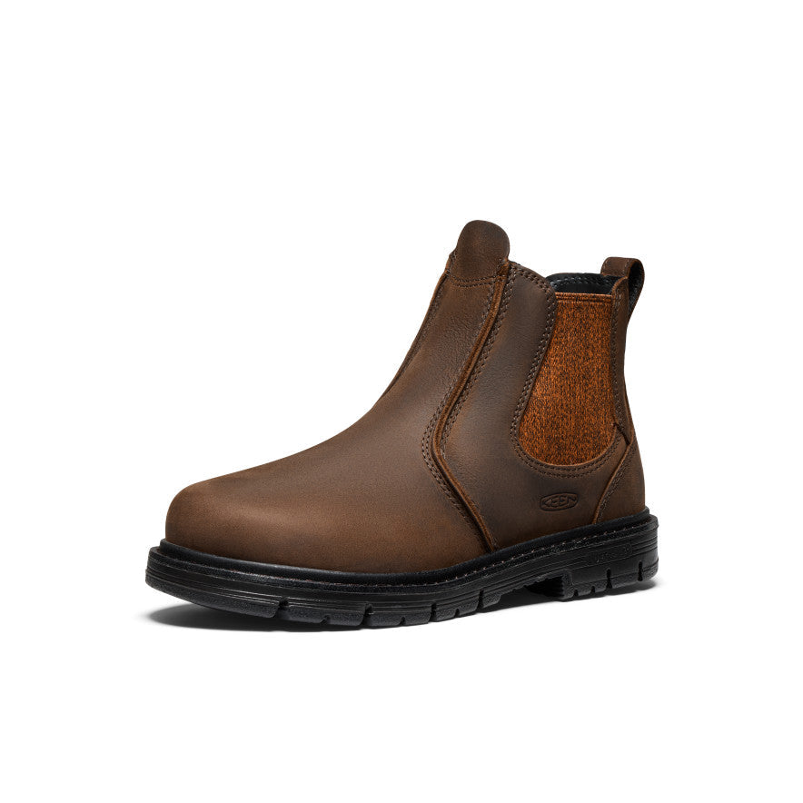 Women's San Jose Chelsea 90° Heel Boot (Aluminum Toe) Cascade Brown/Black | Keen