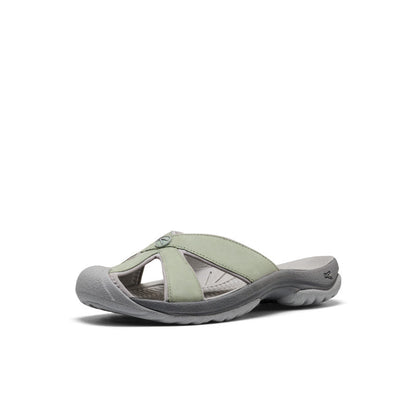 Women's Bali Leather Slide Sandal Lily Pad/Steel Grey | Keen