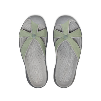 Women's Bali Leather Slide Sandal Lily Pad/Steel Grey | Keen