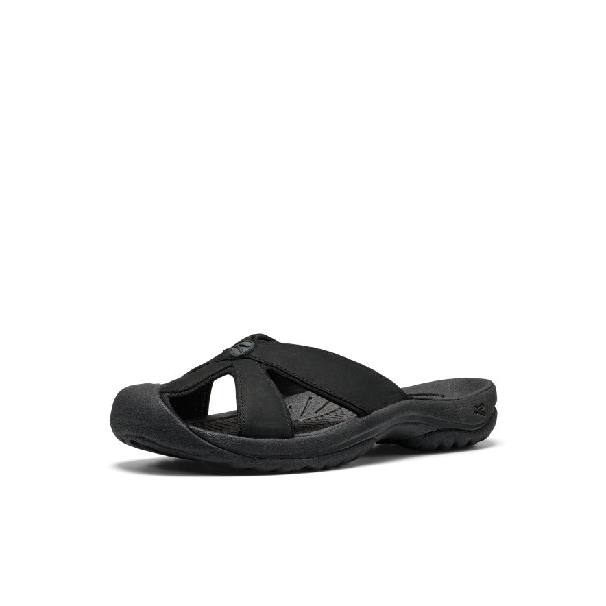 Women's Bali Leather Slide Sandal Black/Black | Keen
