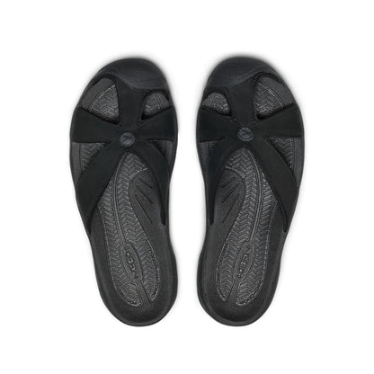 Women's Bali Leather Slide Sandal Black/Black | Keen