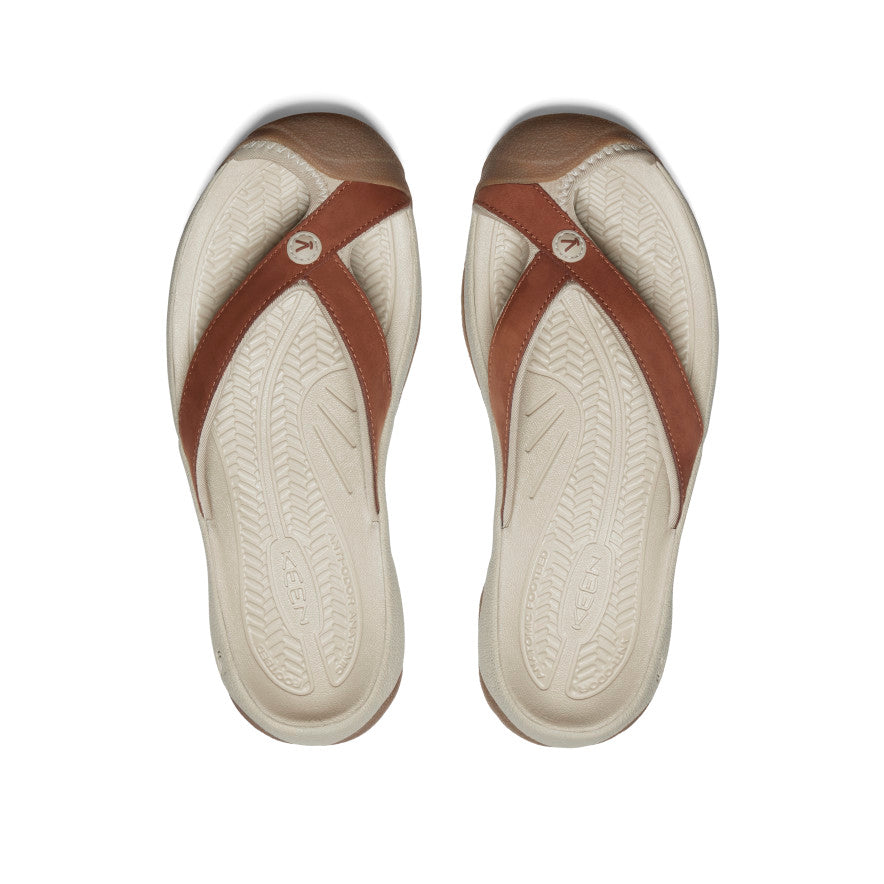 Women's Waimea Leather Flip-Flop Sorrel Horse/Plaza Taupe | Keen