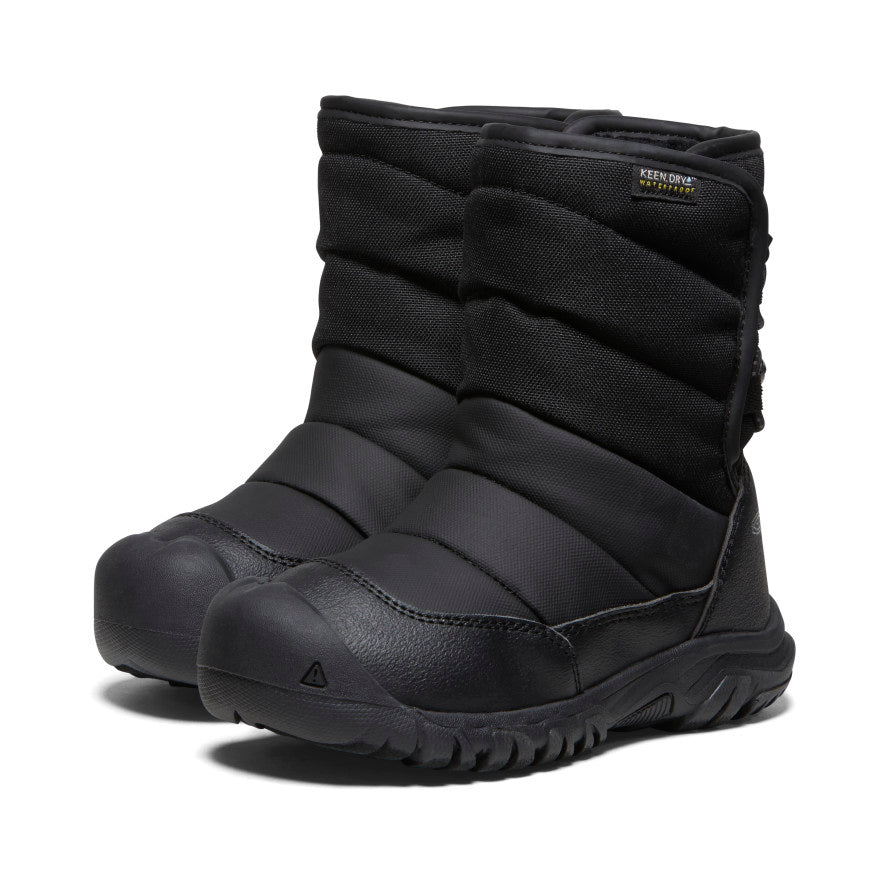 Little Kids' Puffrider Waterproof Winter Boot Black/Steel Grey | Keen