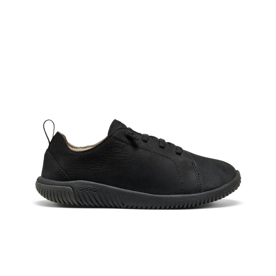 Big Kids' KNX Leather Sneaker Triple Black | Keen