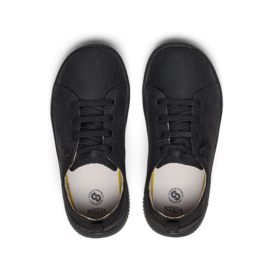Big Kids' KNX Leather Sneaker Triple Black | Keen