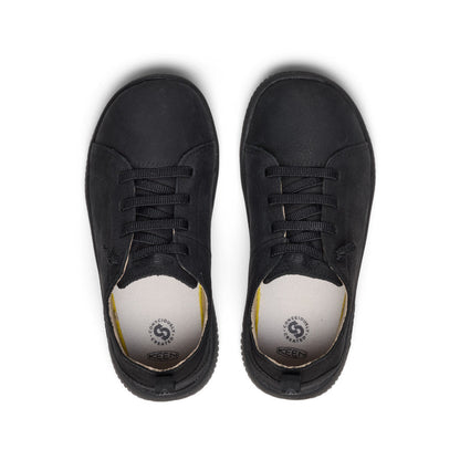 Big Kids' KNX Leather Sneaker Triple Black | Keen