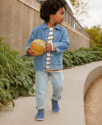 Big Kids' KNX Leather Sneaker Coronet Blue/Vapor | Keen